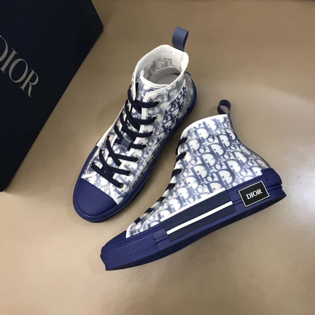 DIOR B23 HIGH-TOP SNEAKER IN BLUE DIOR OBLIQUE – CD29 - 图片 3