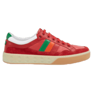 GUCCI MEN’S RED LEATHER AND NYLON SNEAKERS – GC62