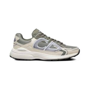 DIOR B30 SNEAKERS OLIVE MESH AND CREAM TECHNICAL FABRIC – CD86