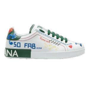 DOLCE & GABBANA PRINTED CALFSKIN PORTOFINO SNEAKERS – DG32