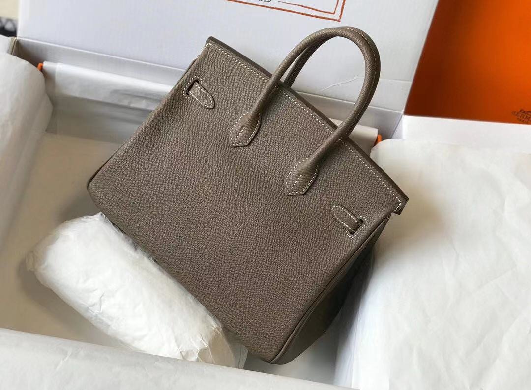 Replica Hermes Birkin Handbags Designer Hermes Bag Epsom Leather 28522 Elephant Grey - 图片 2