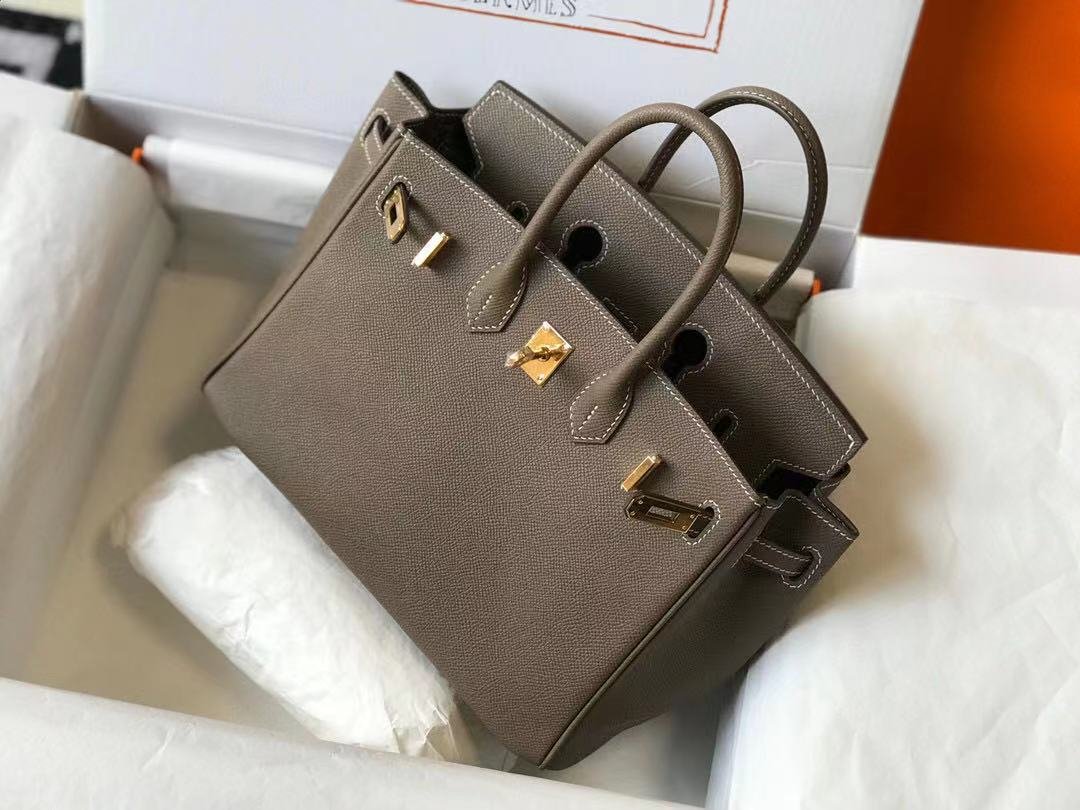 Replica Hermes Birkin Handbags Designer Hermes Bag Epsom Leather 28522 Elephant Grey - 图片 4
