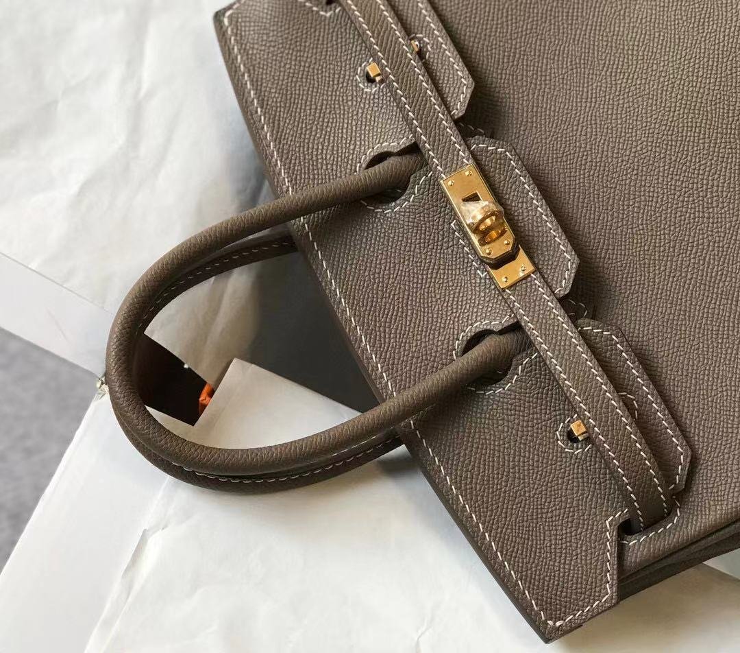 Replica Hermes Birkin Handbags Designer Hermes Bag Epsom Leather 28522 Elephant Grey - 图片 5