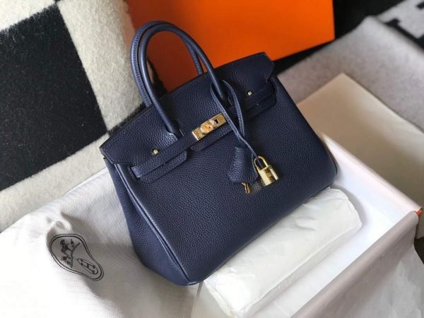 Replica Hermes Birkin Designer Tote Bag Togo Leather 28341 Dark Blue - 图片 2