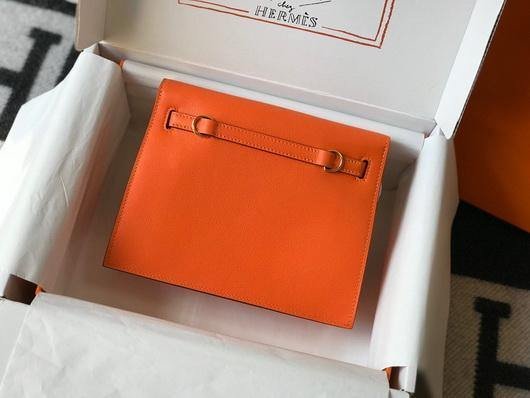 Replica Hermes Kelly Danse 22cm Leather Bag 20355 Orange - 图片 3