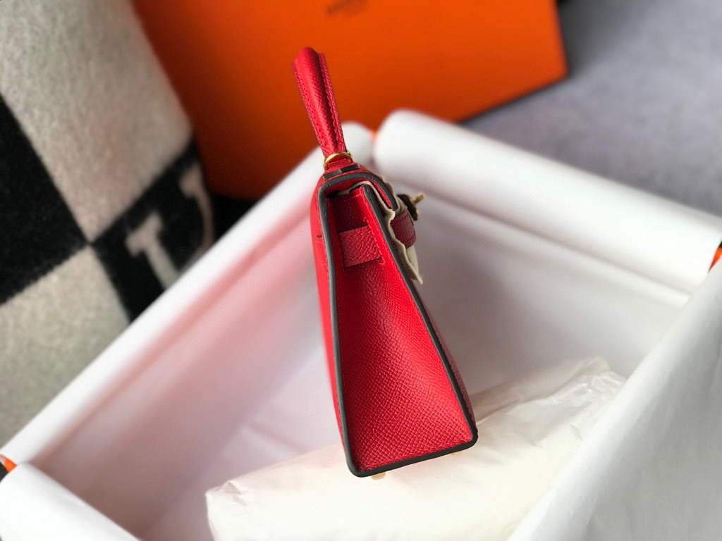 Replica Hermes Kelly Bag Hermes 19CM Epsom Shoulder Mini Bag Red 20465 - 图片 2