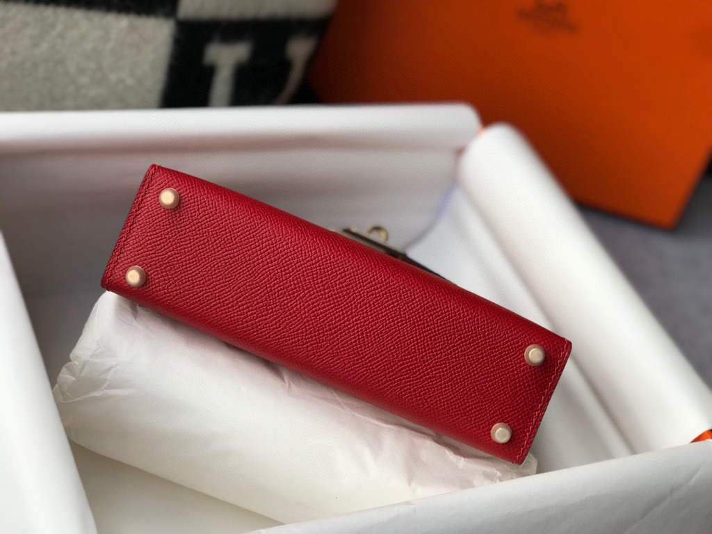 Replica Hermes Kelly Bag Hermes 19CM Epsom Shoulder Mini Bag Red 20465 - 图片 3