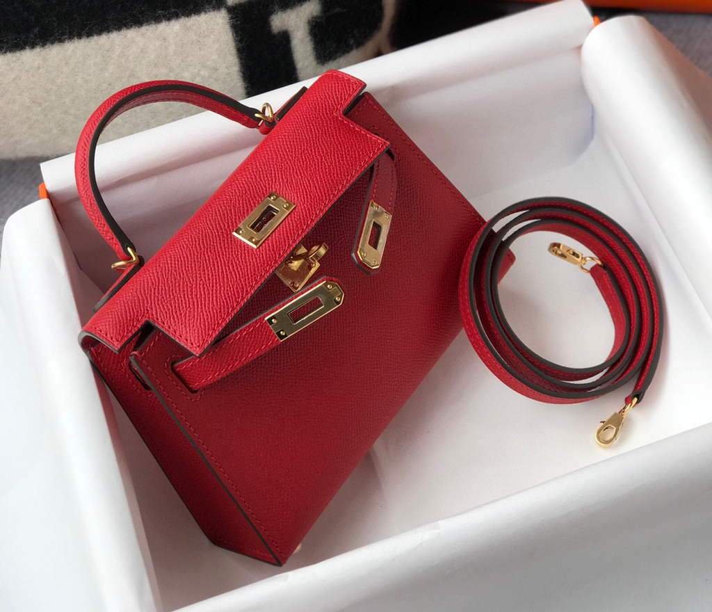 Replica Hermes Kelly Bag Hermes 19CM Epsom Shoulder Mini Bag Red 20465 - 图片 4