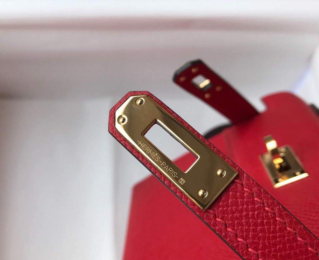 Replica Hermes Kelly Bag Hermes 19CM Epsom Shoulder Mini Bag Red 20465 - 图片 5