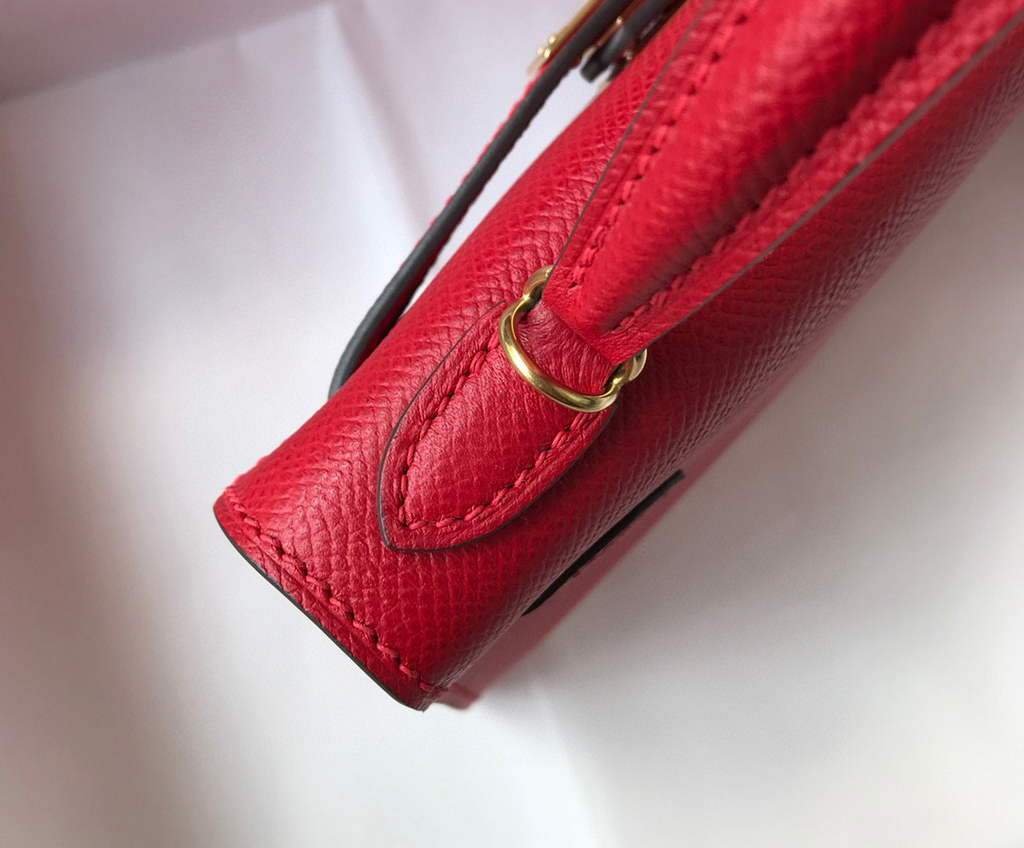 Replica Hermes Kelly Bag Hermes 19CM Epsom Shoulder Mini Bag Red 20465 - 图片 6