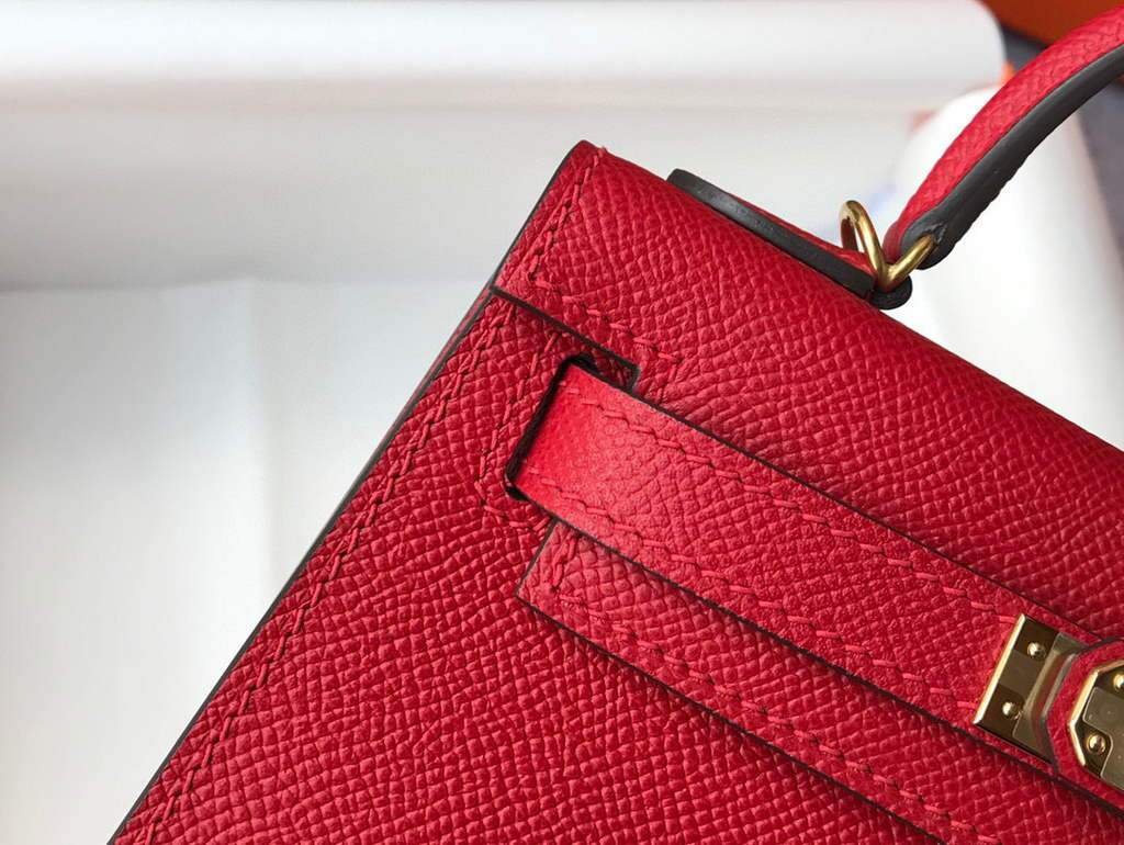 Replica Hermes Kelly Bag Hermes 19CM Epsom Shoulder Mini Bag Red 20465 - 图片 7