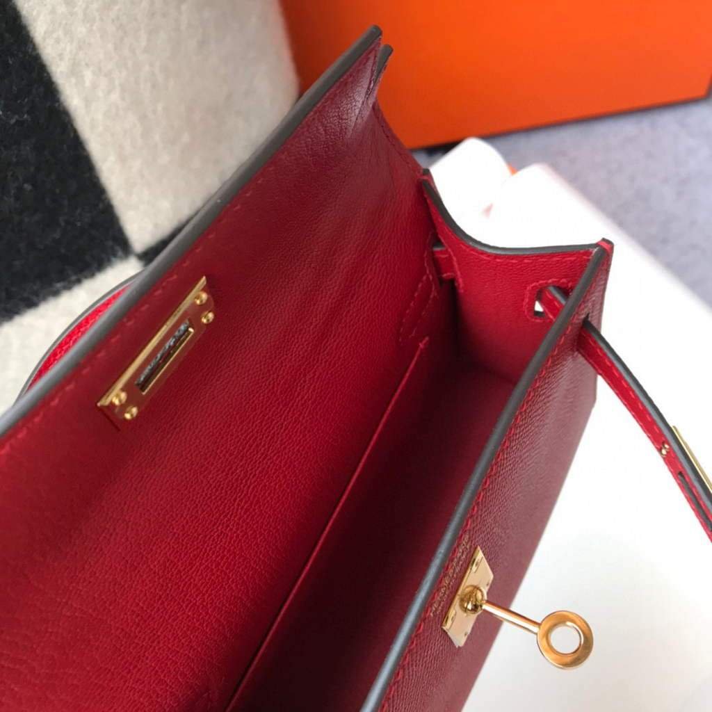 Replica Hermes Kelly Bag Hermes 19CM Epsom Shoulder Mini Bag Red 20465 - 图片 8