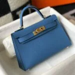 Replica Hermes Kelly Bag Hermes 19CM Epsom Shoulder Mini Bag Blue 20476