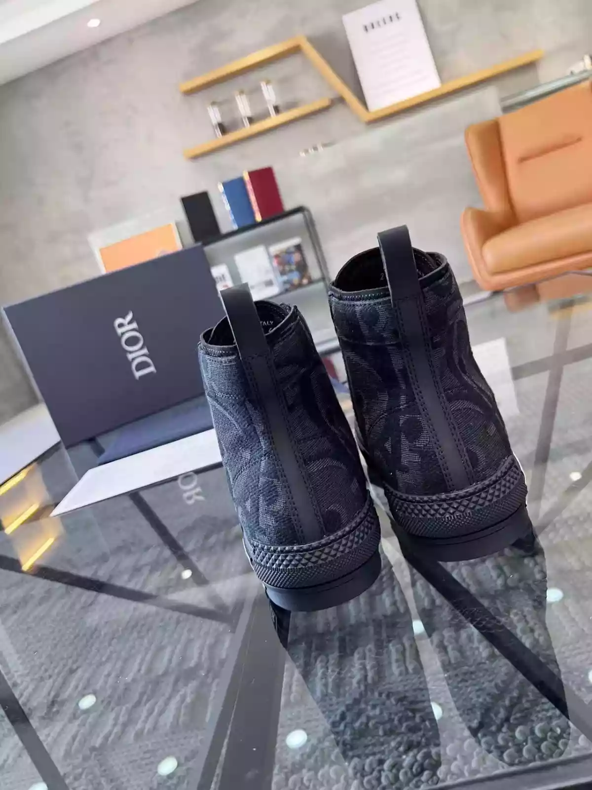 B23 HIGH-TOP SNEAKER BLACK MAXI DIOR OBLIQUE JACQUARD – CD118 - 图片 8