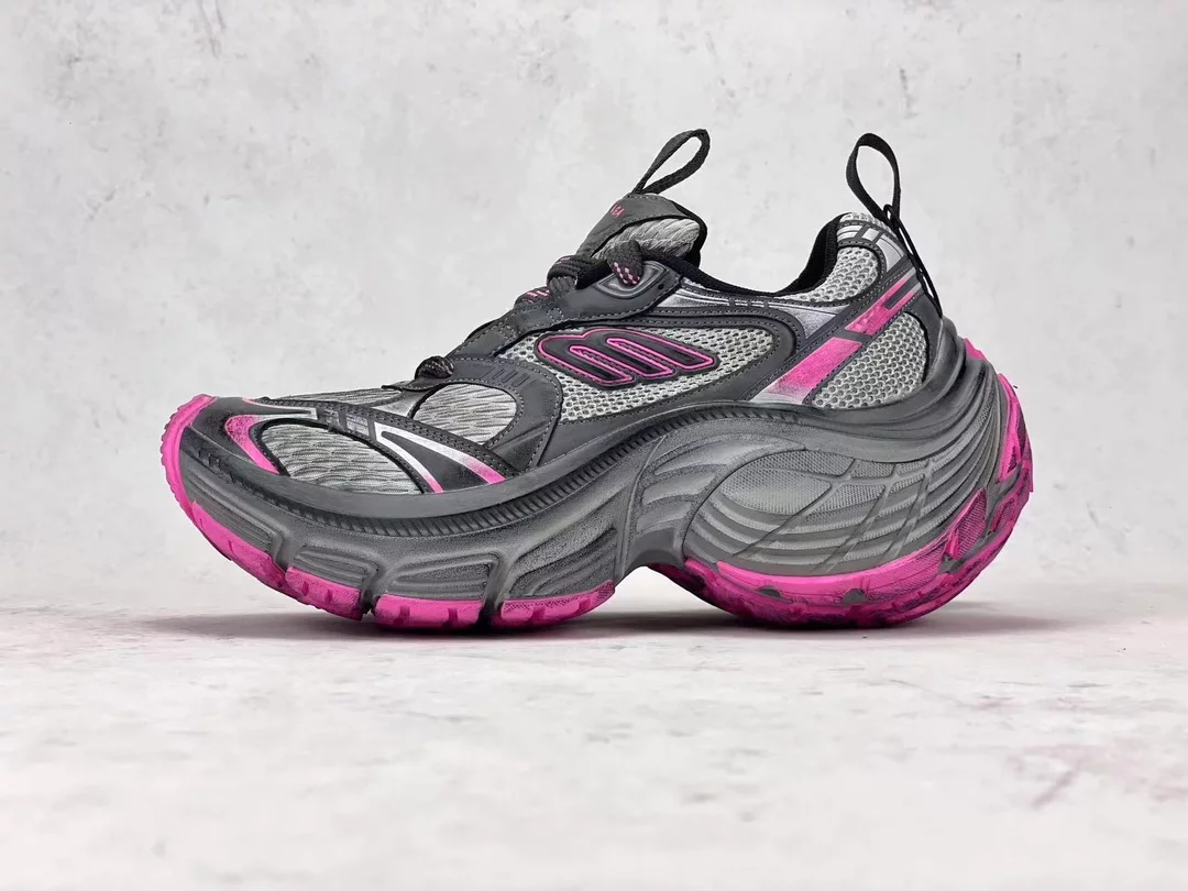BALENCIAGA WOMEN’S 10XL SNEAKER IN GREY/PINK/BLACK – BB275 - 图片 3