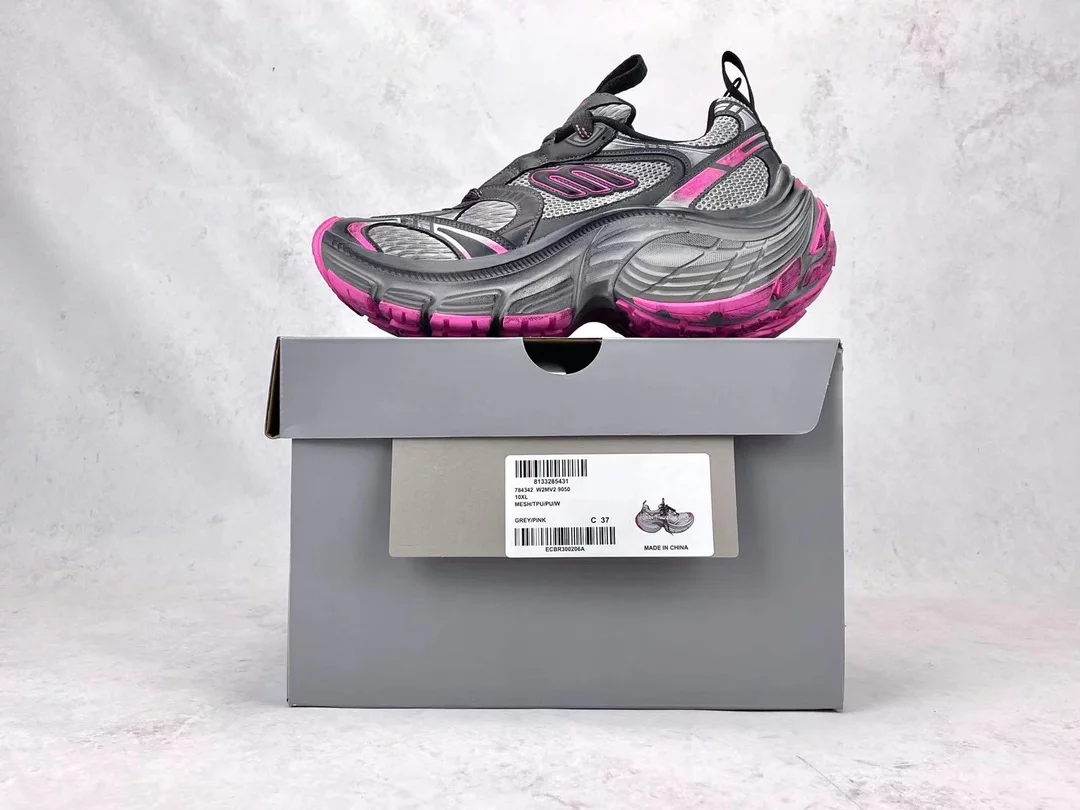 BALENCIAGA WOMEN’S 10XL SNEAKER IN GREY/PINK/BLACK – BB275 - 图片 7