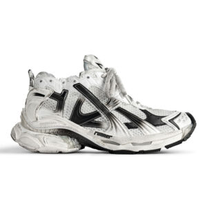 BALENCIAGA RUNNER GRADIENT SNEAKER IN WHITE AND BLACK POLYURETHANE AND POLYESTER – BB265