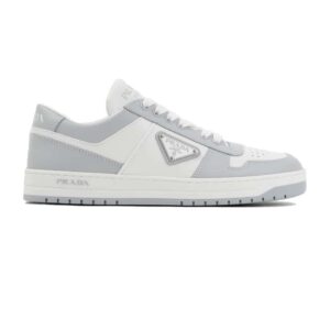 DOWNTOWN LEATHER SNEAKERS IN WHITE AND LACQUER GRAY – PRD009