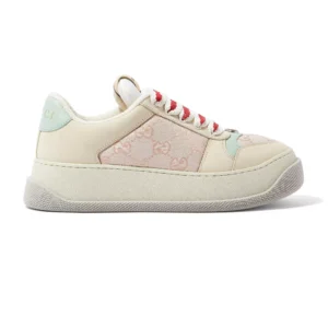 GUCCI SCREENER TRAINER SNEAKERS IN BEIGE AND PINK – GC170