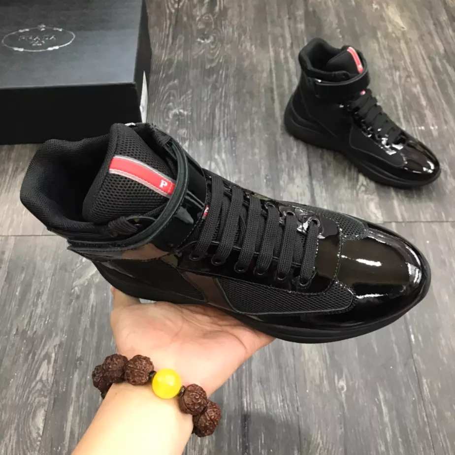 PRADA AMERICA’S CUP HIGH-TOP SNEAKERS IN BLACK – PRD021 - 图片 4
