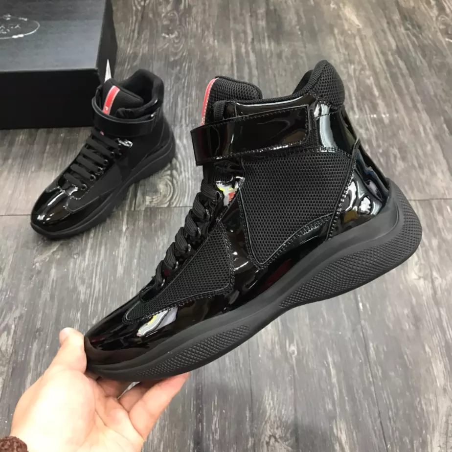 PRADA AMERICA’S CUP HIGH-TOP SNEAKERS IN BLACK – PRD021 - 图片 5