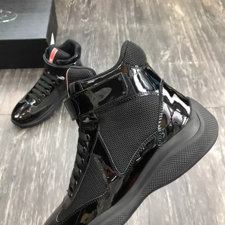 PRADA AMERICA’S CUP HIGH-TOP SNEAKERS IN BLACK – PRD021 - 图片 6