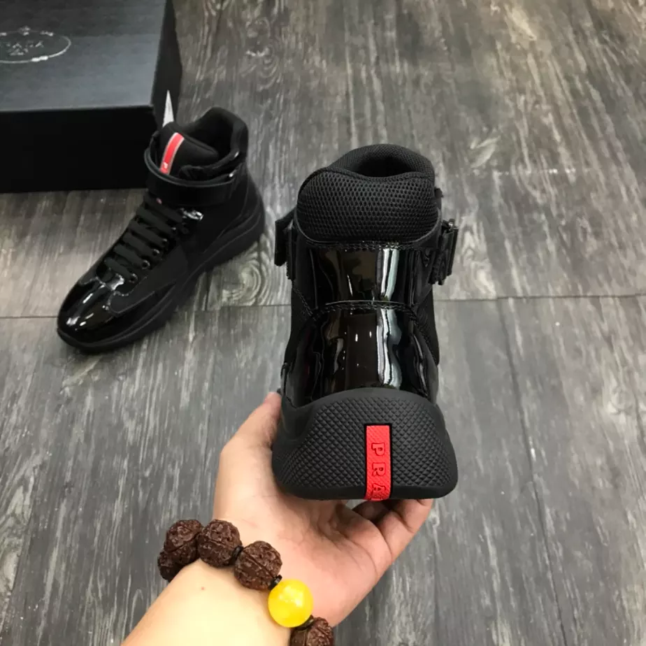 PRADA AMERICA’S CUP HIGH-TOP SNEAKERS IN BLACK – PRD021 - 图片 7