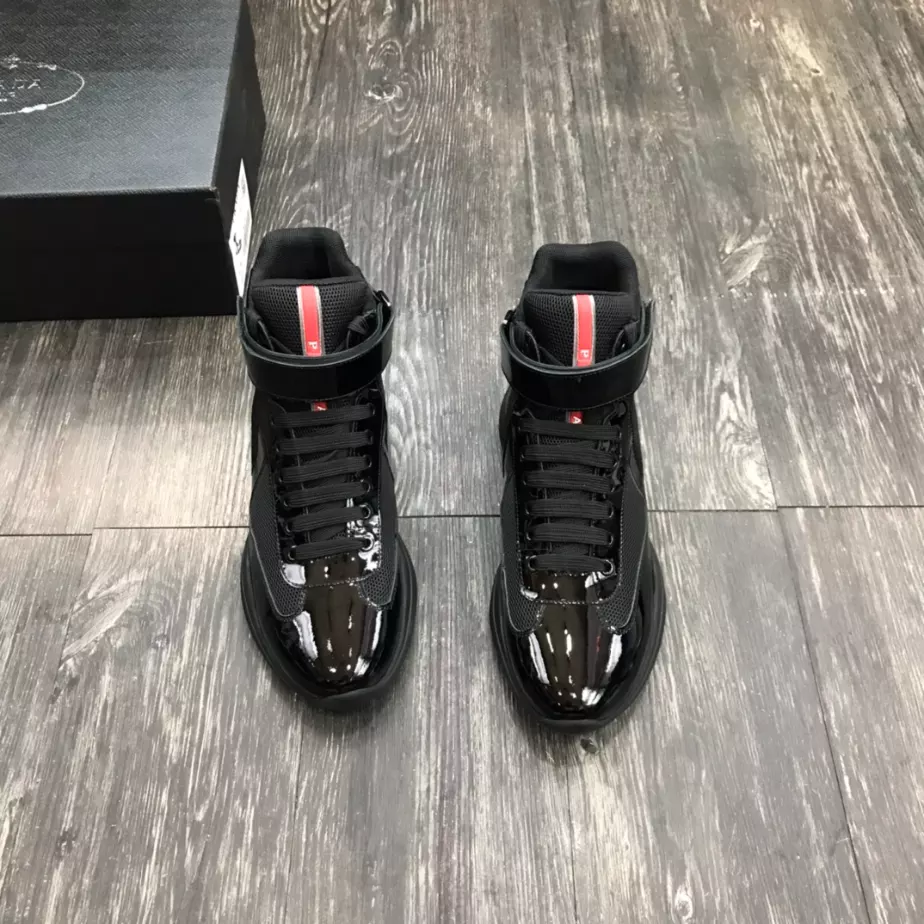 PRADA AMERICA’S CUP HIGH-TOP SNEAKERS IN BLACK – PRD021 - 图片 8