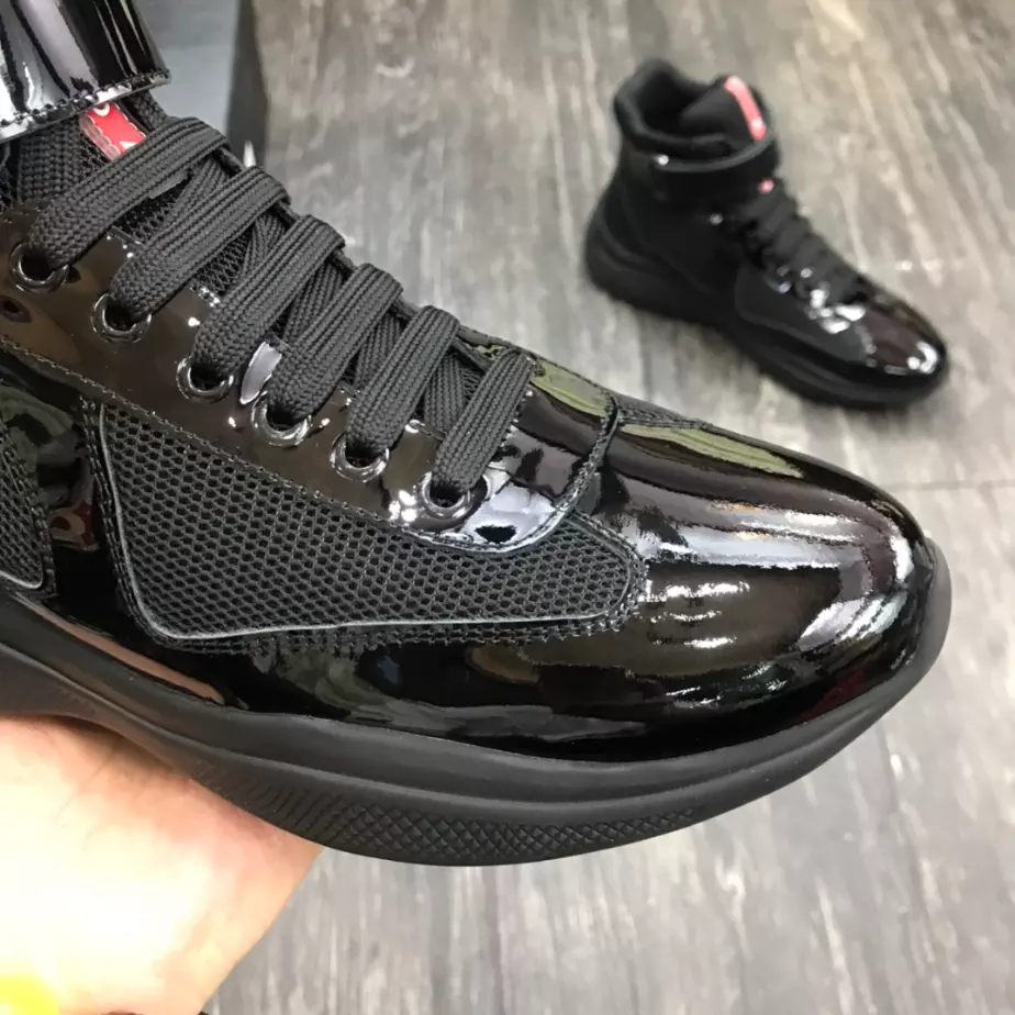 PRADA AMERICA’S CUP HIGH-TOP SNEAKERS IN BLACK – PRD021 - 图片 9