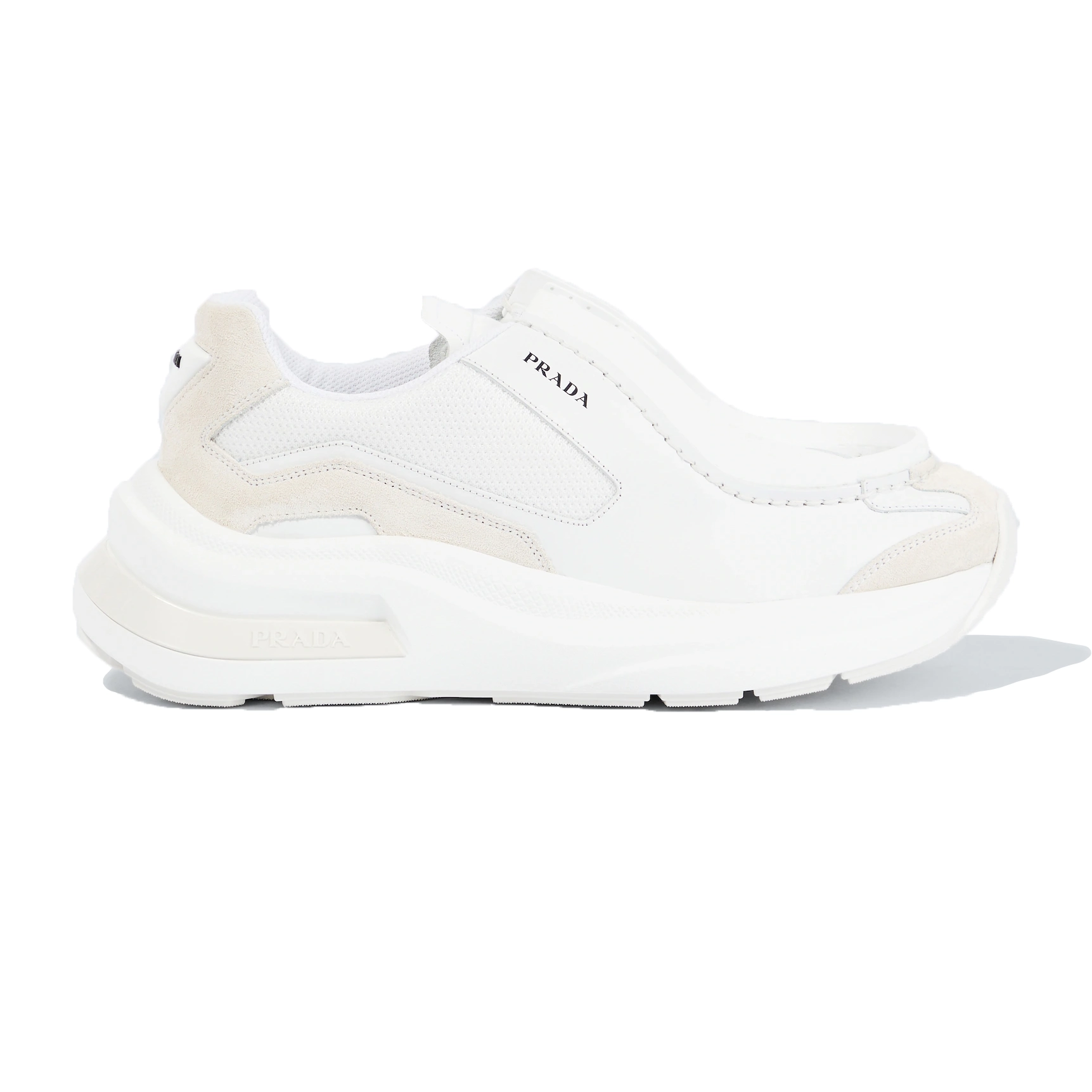 PRADA BRUSHED LEATHER SNEAKERS BIKE FABRIC SUEDE – PRD014