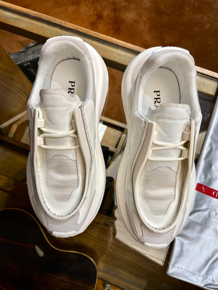PRADA BRUSHED LEATHER SNEAKERS BIKE FABRIC SUEDE – PRD014 - 图片 5
