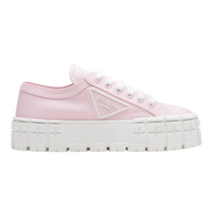 PRADA DOUBLE WHEEL RE-NYLON GABARDINE SNEAKERS PINK – PRD084