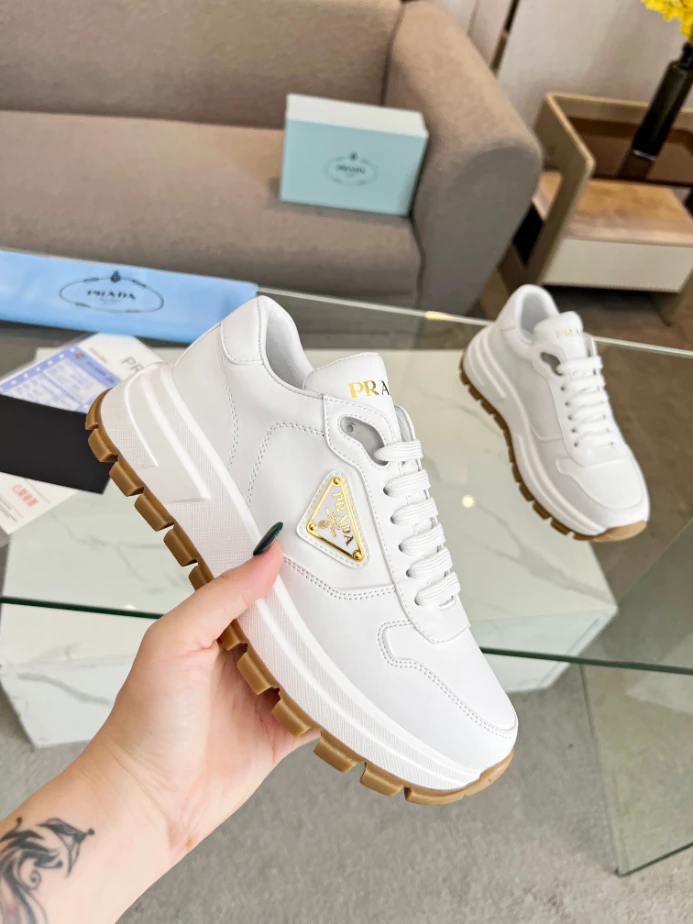 PRAX 01 DELAVÉ SUEDE AND RE-NYLON SNEAKERS – PRD049