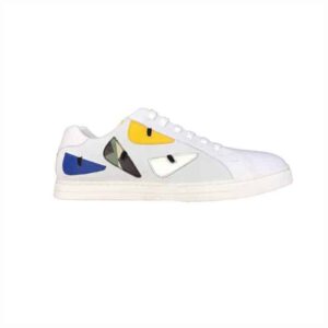 FENDI MONSTER EYES LOW-TOP TRAINERS SNEAKERS IN WHITE – FD06