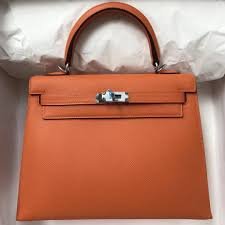 Replica Hermes Kelly Bag Hermes 19CM Epsom Shoulder Mini Bag Orange 20464