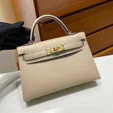 Replica Hermes Kelly Bag Hermes 19CM Epsom Shoulder Mini Bag Apricot 20466